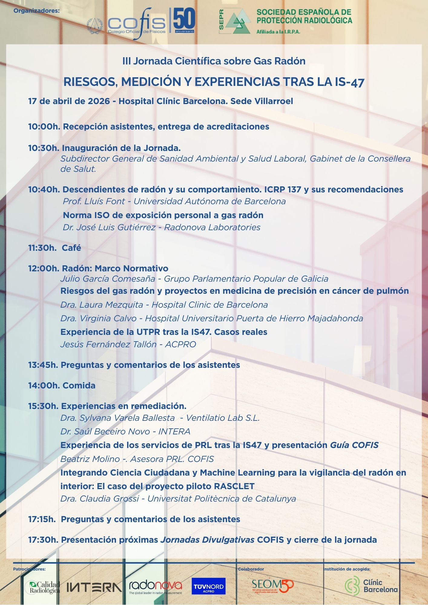 jornada científica sobre gas radón
